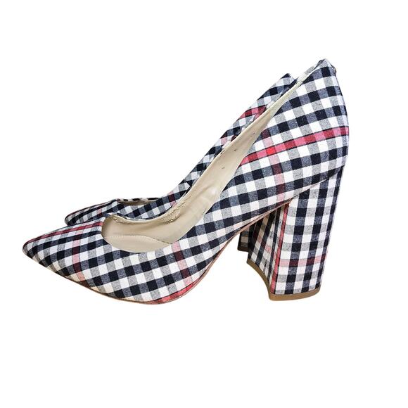 Sam Edelman Halston Heel in Shepherds Plaid Block Heels Pointed Toe Size 7.5 - Picture 2 of 8